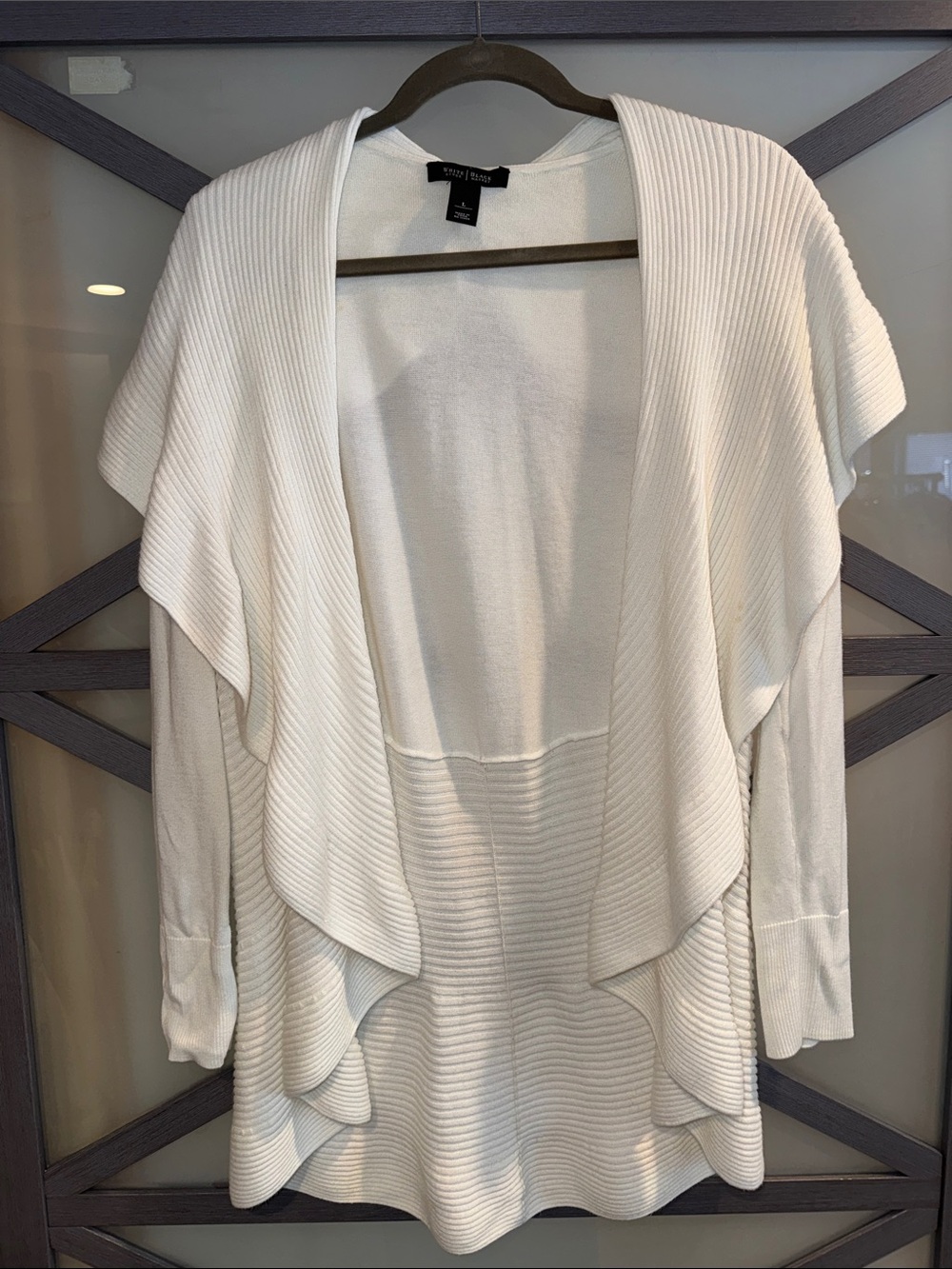 White Draped Open-Front Cardigan Sweater - White